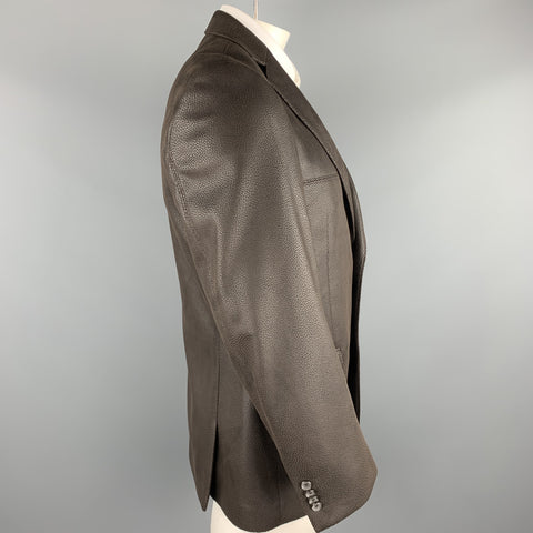CICCHINI Taille 40 Manteau de sport en polyester / polyuréthane texturé marron régulier