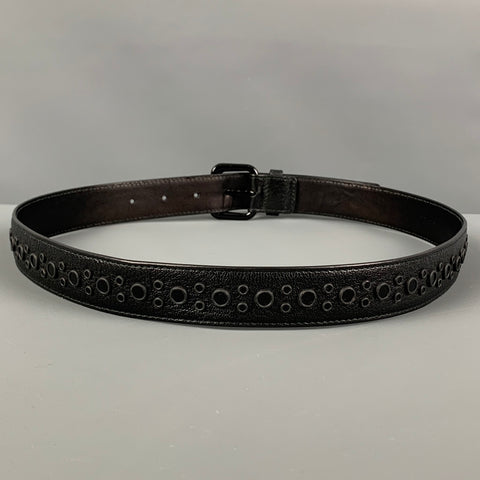 BOTTEGA VENETA Size 32 Black Studded Leather Belt