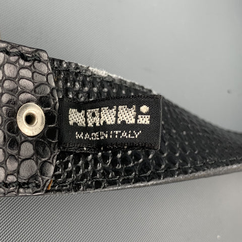 NANNI Size 36 Black & Silver Studded Leather Metal Belt