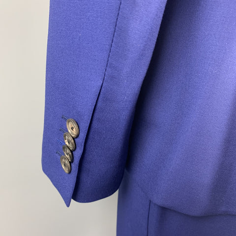 PAUL SMITH Size 40 Regular Royal Blue Wool Notch Lapel Suit