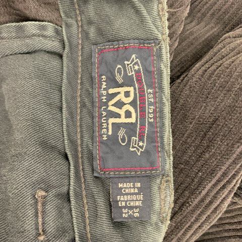 RRL by RALPH LAUREN Taille 36 Pantalon décontracté en coton velours côtelé marron