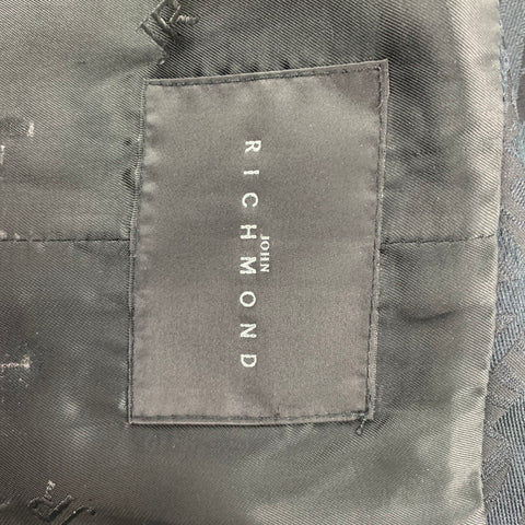 JOHN RICHMOND Taille 44 Gilet boutonné en mélange de polyester jacquard noir