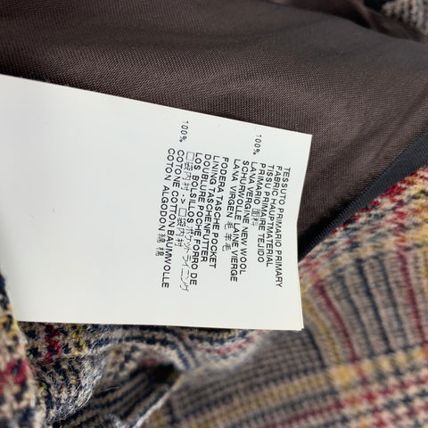 MARC JACOBS Size 38 Tan Plaid Wool Buttoned Coat