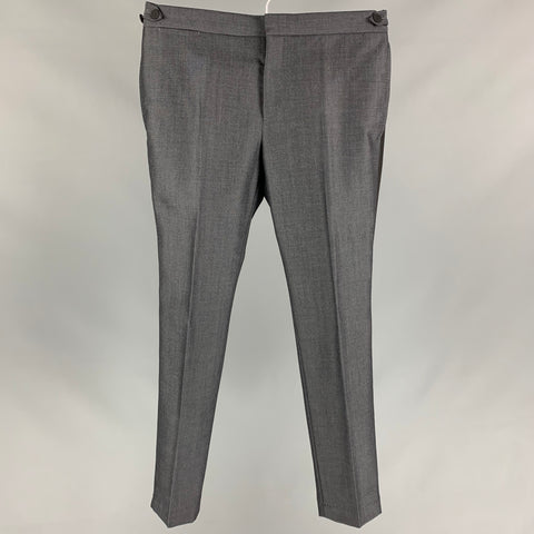 BURBERRY PRORSUM Size 32 Slate Grey Stripe Wool Tuxedo Dress Pants