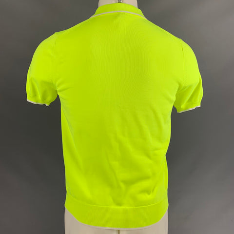 ADAM SELMAN Size S Neon White Solid Nylon Half Zip Polo