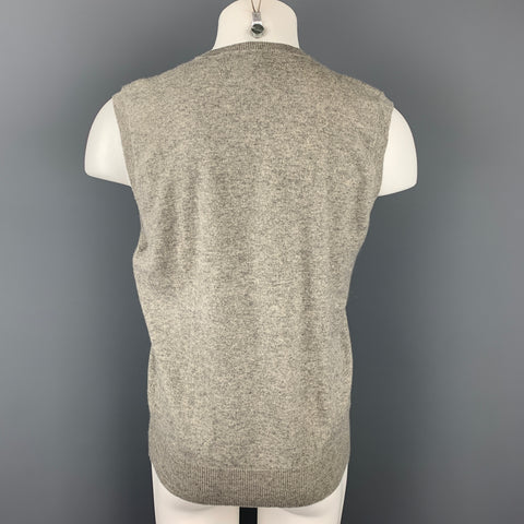 POLO by RALPH LAUREN for BERGDORF GOODMAN Size L Grey Cashmere V-Neck Vest