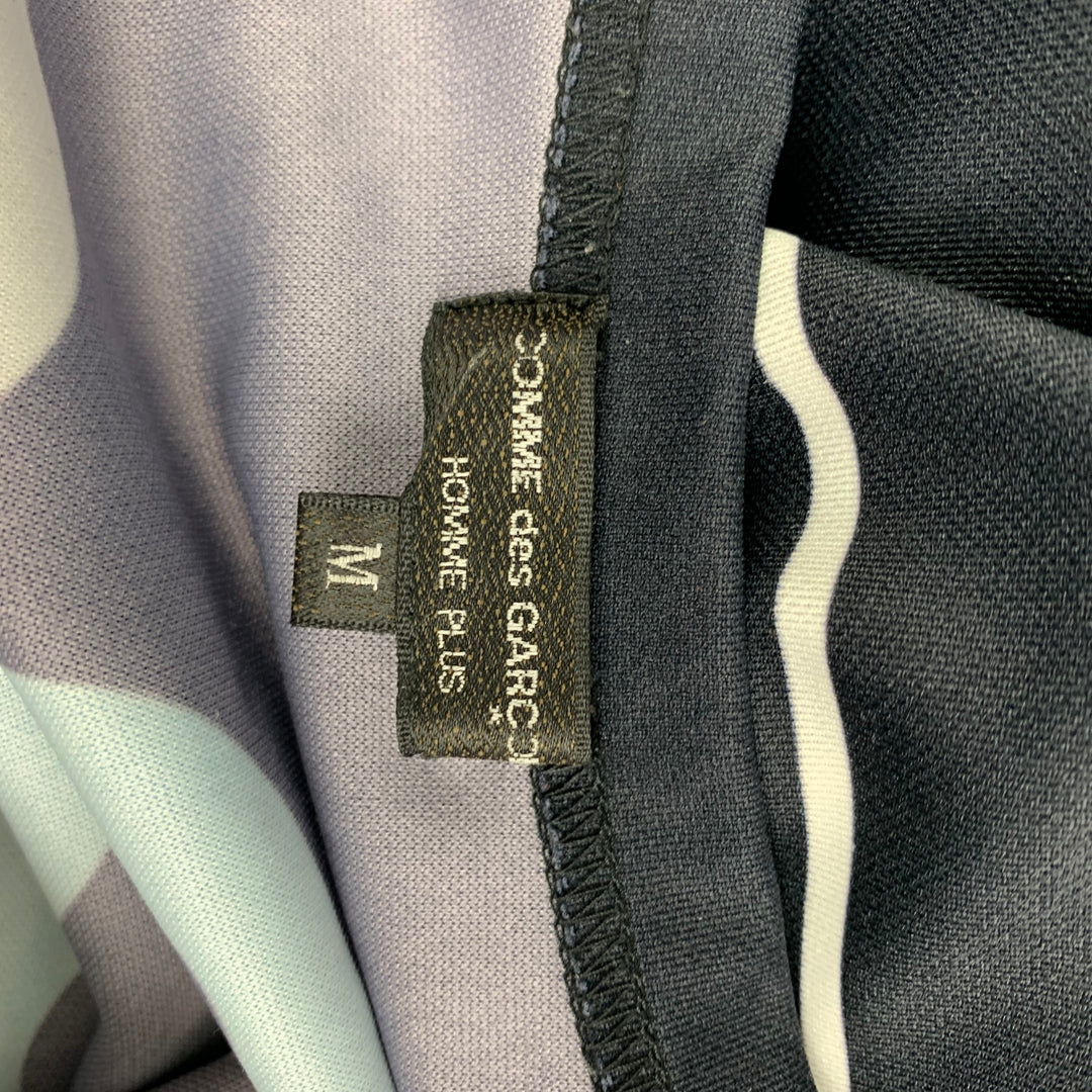 COMME des GARCONS HOMME PLUS Size M Black Blue Pink Panther Logo Polyester Jersey T-shirt