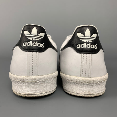 ADIDAS Size 8 White & Black Low Top Sneakers