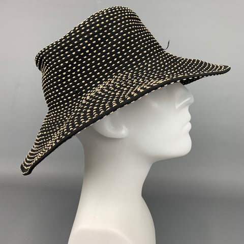 SAN DIEGO HAT Co. Black & White Contrast Stitch Cotton / Polyester Wide Brim Hat