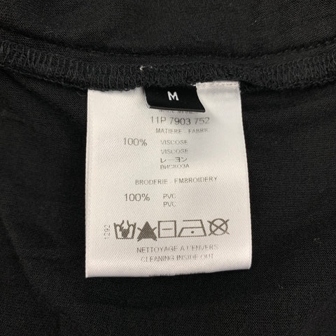 GIVENCHY Size M Black Viscose Applique Crew-Neck T-Shirt
