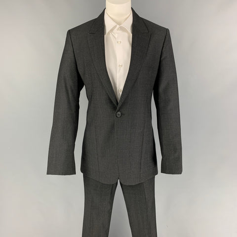 EMPORIO ARMANI Size 36 Charcoal Wool Peak Lapel Suit