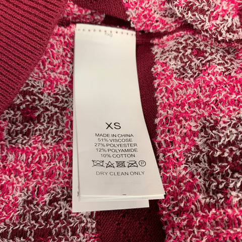 KATE SPADE Size XS Burgundy & Pink Floral Viscose Blend Short Sleeve Pullover