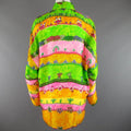 GIANNI VERSACE Size L Multi-Color Watercolor Abstract Plant Print Silk Blouse GIANNI VERSACE