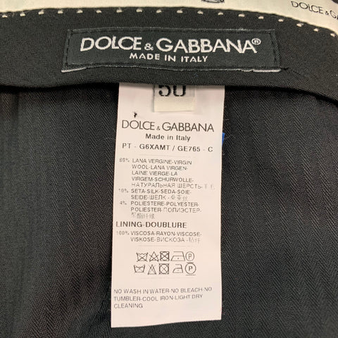 DOLCE & GABBANA Size 34 Black Solid Wool Silk Tuxedo Dress Pants