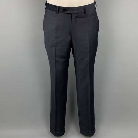 ERMENEGILDO ZEGNA Size 40 Navy Wool Double Breasted Custom Suit