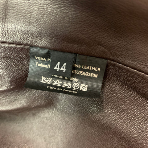 GUCCI Size XS Brown Leather Motorcycle Jacket