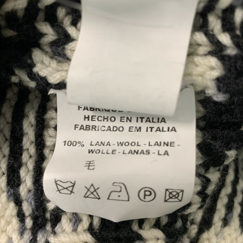 MISSONI Size 6 Black & White Wool Knitted Jacket (Outdoor)