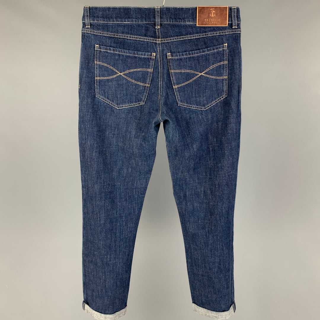 BRUNELLO CUCINELLI Size 30 Indigo Selvedge Denim Button Fly Jeans
