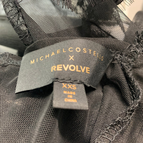 MICHAEL COSTELLO x  REVOLVE Size XXS Black Polyester Spandex Sheer Gown Dress