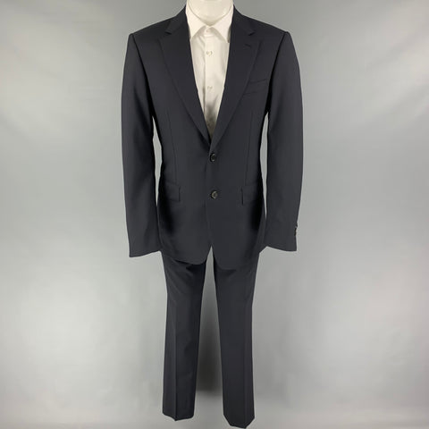 LANVIN Size 38 Navy Lana Wool Notch Lapel Suit