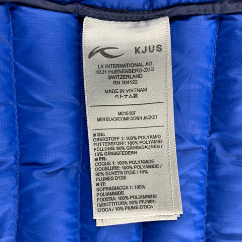 KJUS Size XXL Navy Quilted Goose Down Polyamide Zip Up Jacket