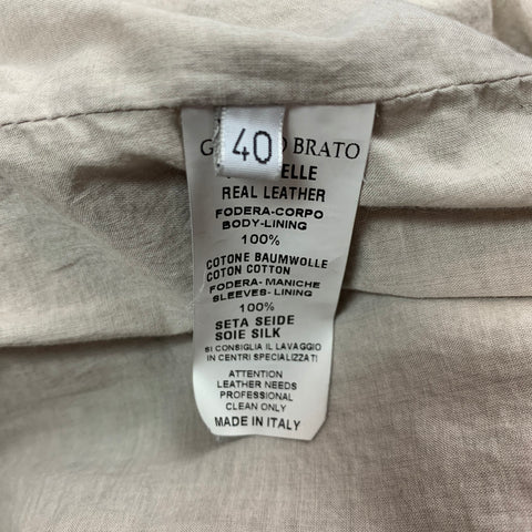 GIORGIO BRATO Taille 4 Veste zippée en cuir métallisé taupe