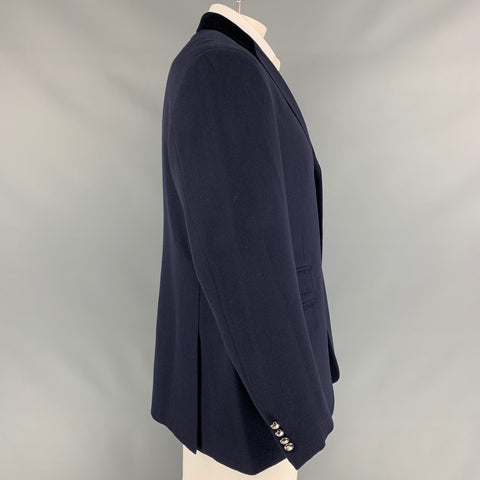 POLO by RALPH LAUREN Size 44 Regular Navy Virgin Wool Notch Lapel Sport Coat