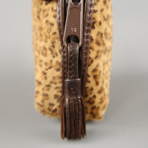 BOTTEGA VENETA Leopard Pony Hair Mini Cross Body Handbag