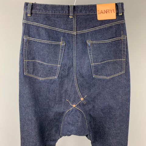 GANRYU x COMME des GARCONS Size M Indigo Selvedge Denim Drop-Crotch Jeans