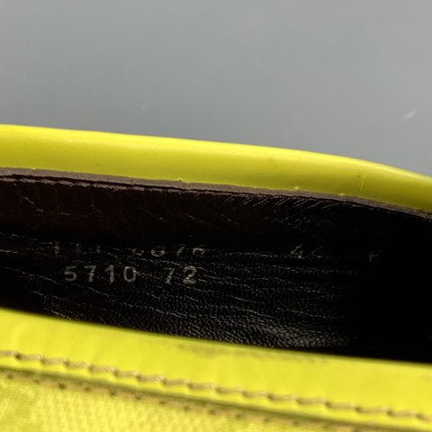 GUCCI Size 11 Lime Green Monogram Canvas Drivers Loafers