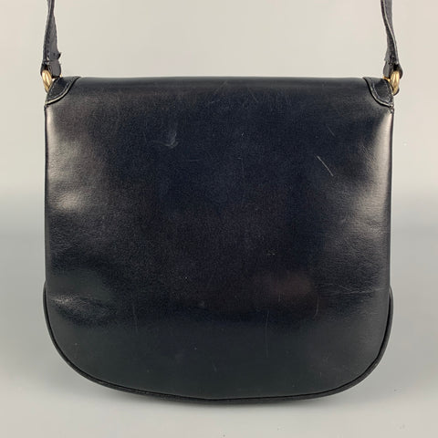 Vintage GUCCI Black Leather Shoulder Handbag