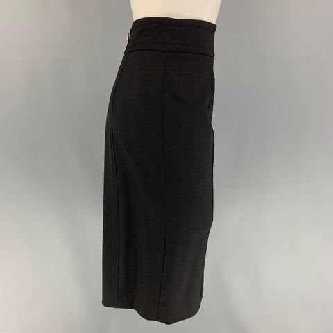 CAROLINA HERRERA Taille 2 Jupe crayon en lycra en laine vierge noire
