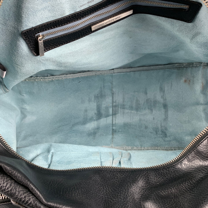 MATT & NAT Black Polyvinyl Shoulder Strap Duffle Bag