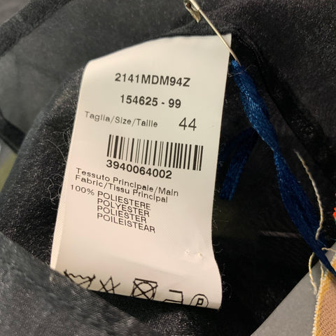 MSGM Size 8 Black Polyester See Through Short Sleeve Dress Top