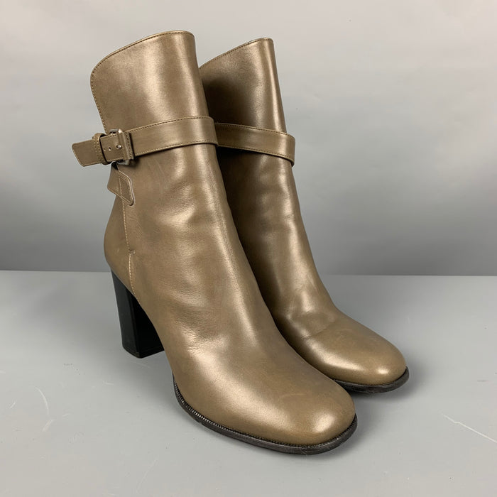 CELINE Taille 10 Bottes à bride cheville grises