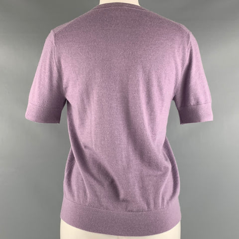 TORY BURCH Taille M Haut décontracté à manches courtes en cachemire violet