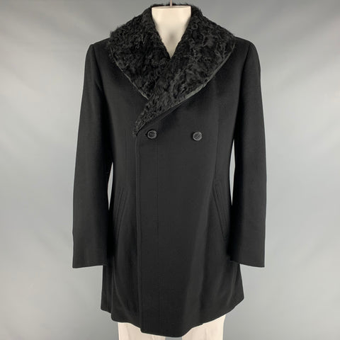 Z ZEGNA Taille 46 Manteau croisé en cachemire noir