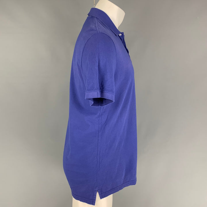 ISAIA Size M Blue Orange Embroidery Cotton Short Sleeve Polo