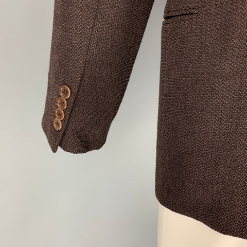 ARMANI COLLEZIONI Size 38 Brown Herringbone Wool Blend Sport Coat