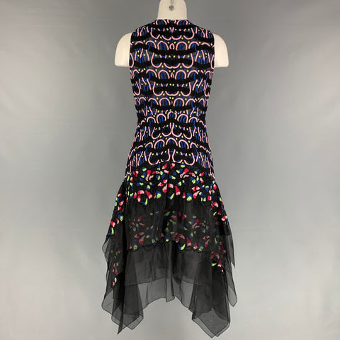 PETER PILOTTO Vestido de cóctel sin mangas bordado de seda multicolor talla M