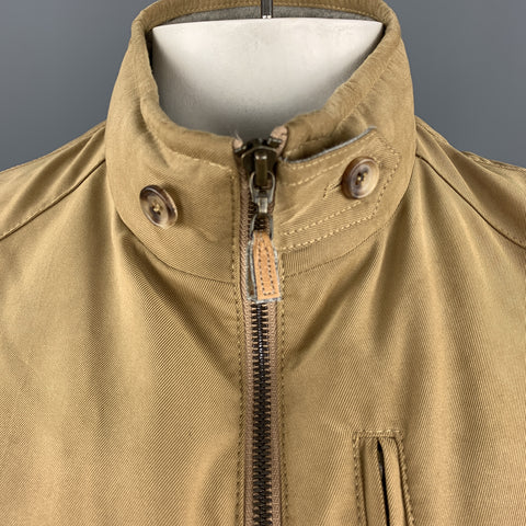 BRUNELLO CUCINELLI Chaleco acolchado de sarga caqui con cremallera y bolsillos con cremallera abullonada talla XL