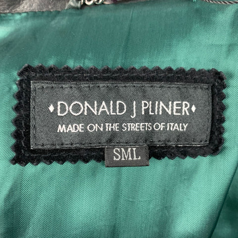 DONALD J PLINER Talla única Chaleco con botones y tachuelas de cuero negro