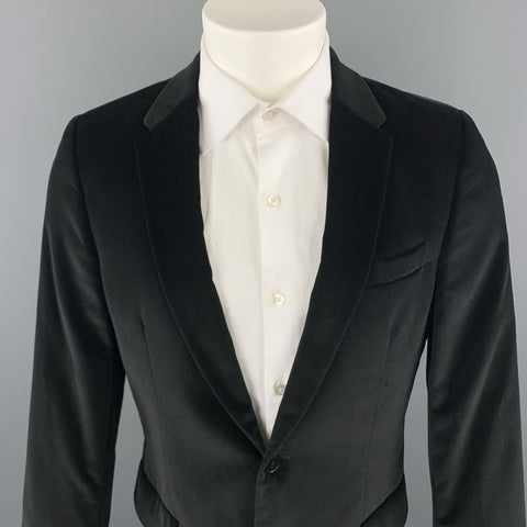 PS by PAUL SMITH Talla 40 Abrigo deportivo con solapa de muesca de terciopelo negro