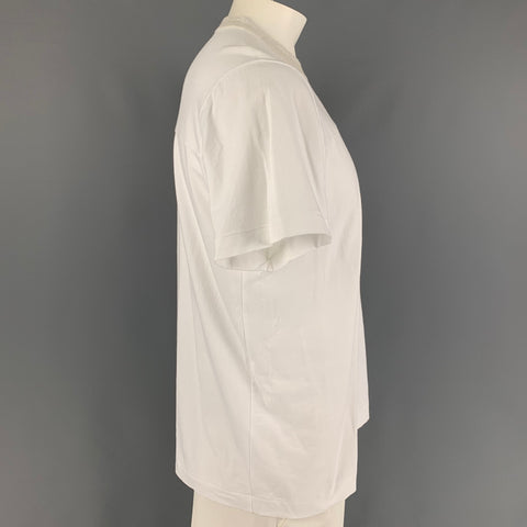 SACAI Size L White Cotton Crew-Neck T-shirt