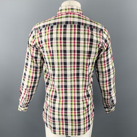 ETRO Size S Multi-Color Plaid Cotton Button Up Long Sleeve Shirt