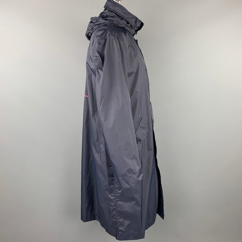 OPENING CEREMONY Size L Navy Logo Nylon Hooded Raincoat