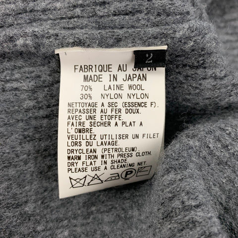 RISMAT by Y's Size M Grey Wool Nylon Knitted Mock Neck Sweater