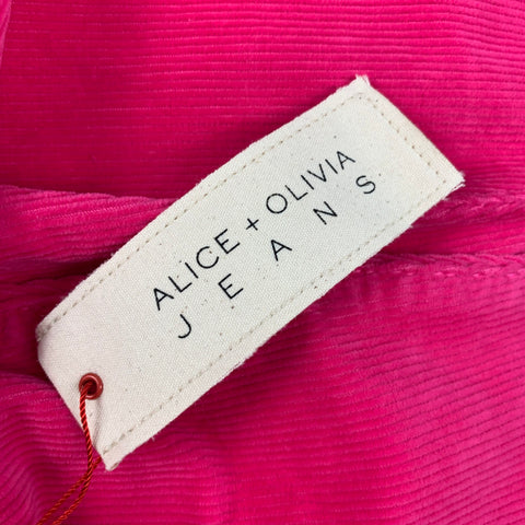 ALICE + OLIVIA Size 27 Pink Cotton Corduroy Jean Cut Pants