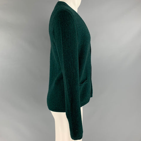 ROBERTO COLLINA Size 40 Green Knit Wool Blend V-Neck Cardigan
