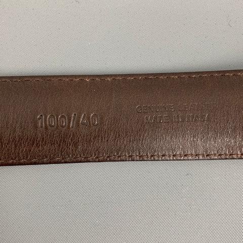VINTAGE Size 34 Brown Leather Belt